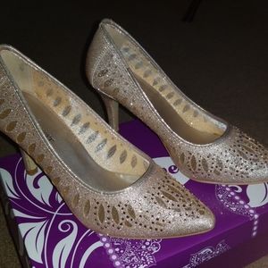 Pink/ Champagne Glittery Heels